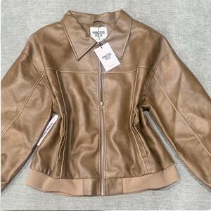 Princess Polly Tan Leather Jacket